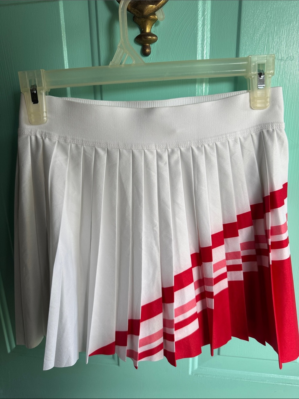 NWOT White & Red Pleated Tennis Skirt